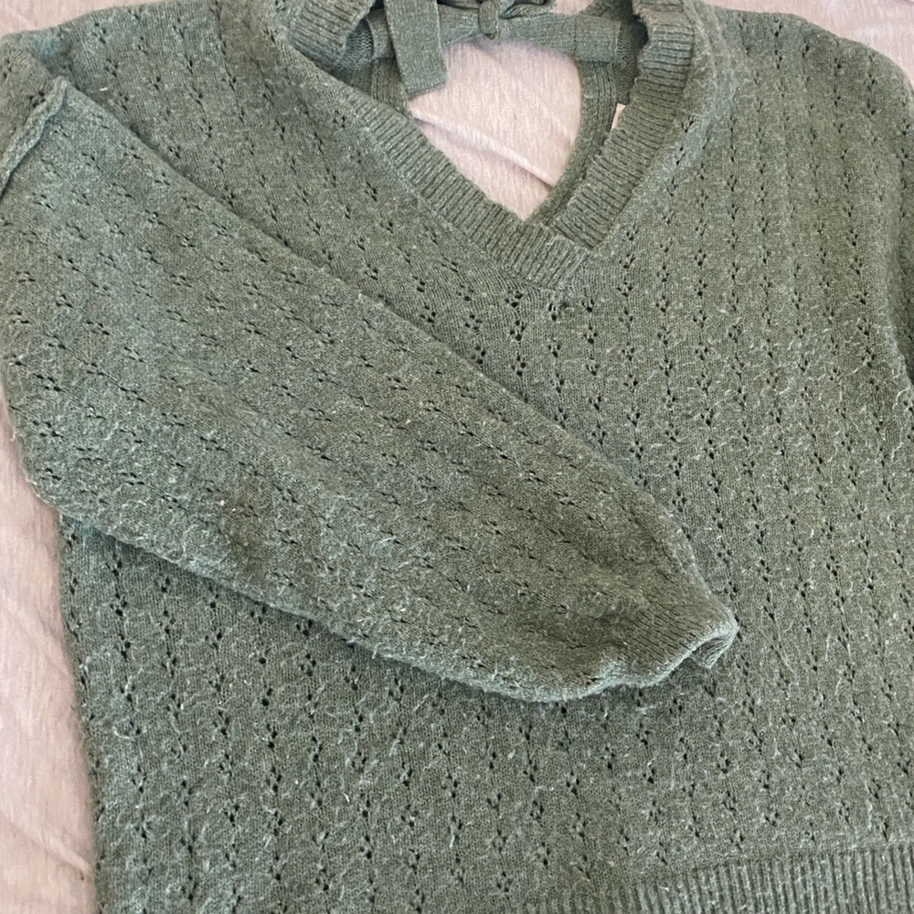 Francesca's Collections Sage V-Neck Sweater